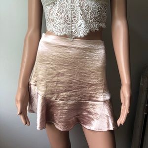 Blush Satin Skirt